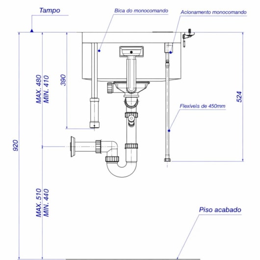 Cuba De Cozinha Inox Supra Com Válvula Deca 52,8X44cm - Imagem principal - c53525ed-d0e0-4254-bbbc-ba67dde79d10