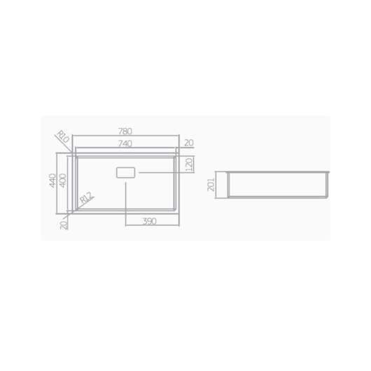 Cuba De Cozinha Inox Wish Com Chapa E Válvula Deca 78x44x20,1cm - Imagem principal - 7283baa3-265f-4faa-9aa9-aa605bcdd8ba