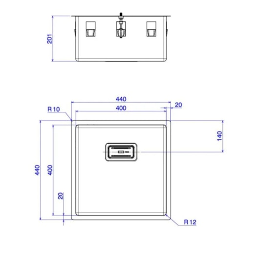 Cuba De Cozinha Inox  Wish Com Válvula Deca 44x44x20cm - Imagem principal - 6c74d557-1217-4f48-9b8d-685dc74455a1