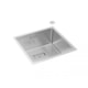 Cuba De Cozinha Inox  Wish Com Válvula Deca 44x44x20cm - 0371781d-0c93-4ad4-a1a3-0b6eccf064c1