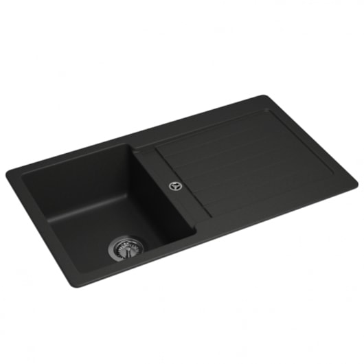 Cuba De Cozinha Quartzo Com Válvula Black Deca 86x50x20,7cm - Imagem principal - 08994d80-ca76-44dd-8c64-653d8f7a22d2