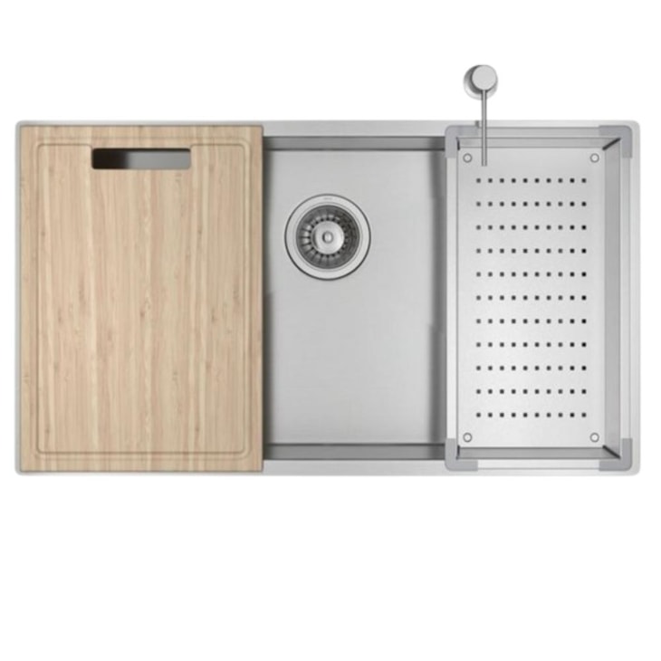 Cuba De Cozinha Retangular Inox Com Acessórios Deca 75X40cm