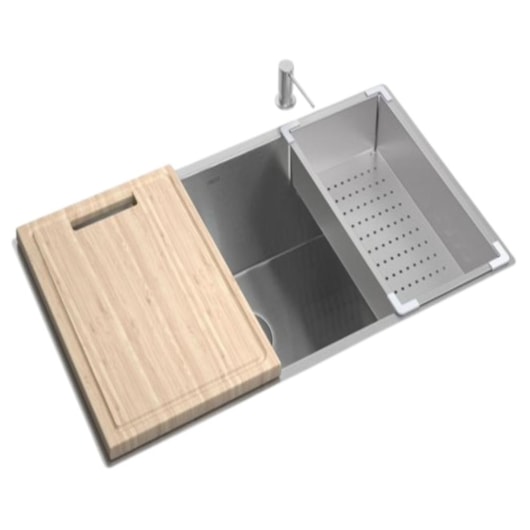 Cuba De Cozinha Retangular Inox Com Acessórios Deca 75X40cm - Imagem principal - 62e7993f-6585-4a06-9b22-684895d881b9