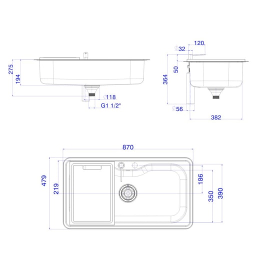 Cuba De Cozinha Retangular Inox Com Acessórios Facile Deca 80x40cm - Imagem principal - 731e5f16-959f-4eba-a905-9e33b759cc0d