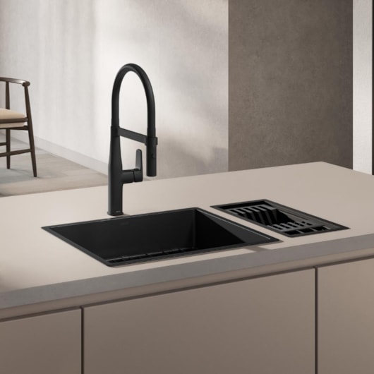 Cuba De Cozinha Retangular Suprema Black Mate Deca 50x40cm - Imagem principal - b2a102a4-1e40-41fd-8014-c2a91b1fb310