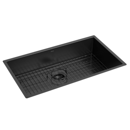 Cuba De Cozinha Retangular Suprema Black Mate Deca 75x40cm - Imagem principal - 39350183-07ed-4571-a340-5f3f0eddbc47