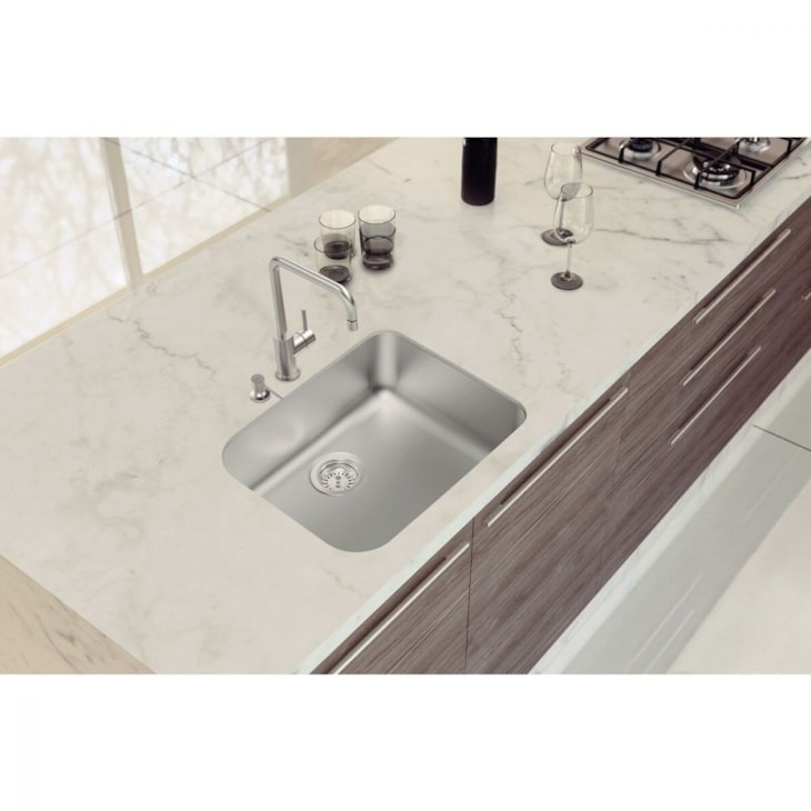 Cuba De Embutir Dora Com Aço Inox Escovado E Válvula 4.1/2 R6 Tramontina 50x40cm