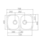 Cuba de embutir dupla com válvula Isis 2C 34 BL em Aço Inox Alto Brilho 77x45cm Tramontina - da5c4706-6101-4f43-b80c-554b937e962e