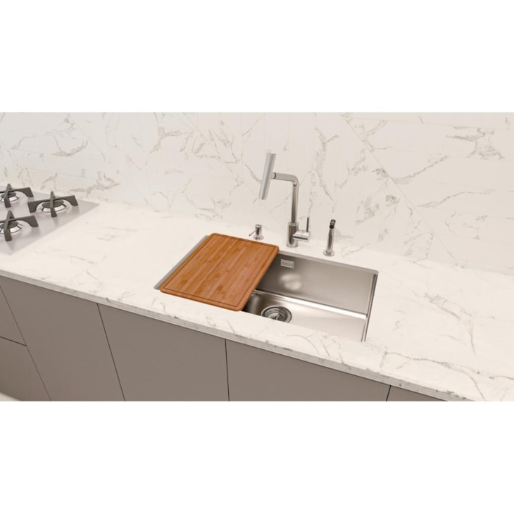 Cuba De Embutir Em aço Inox Com Acessórios Design Quadrum Tramontina 70x40x21,5cm