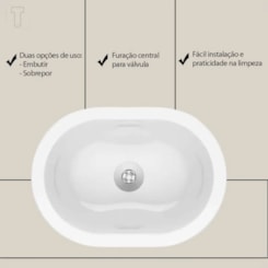 Cuba De Embutir Oval Branco Incepa 43x31cm