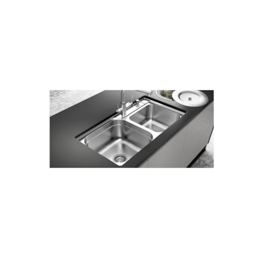 Cuba De Inox Dupla Fuzionale 228 2c 4.1/2 Com Válvula Acetinada Debacco 76x37cm - Imagem principal - 64620902-c5ee-4806-8c8c-161cec881e21