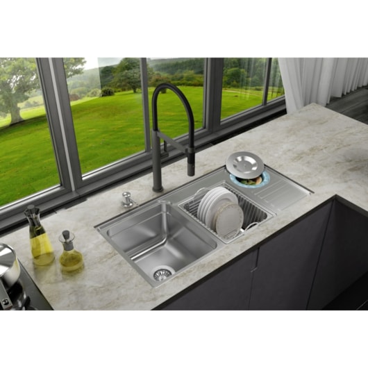 Cuba De Inox Dupla Fuzionale 229 4.1/2 Com Válvula Acetinada Debacco 89x37cm - Imagem principal - cb103b4e-d5e4-40bd-935d-0d880e42f878