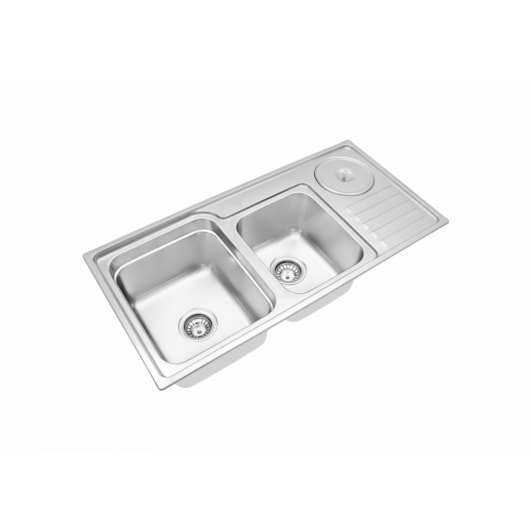 Cuba De Inox Dupla Fuzionale 229 4.1/2 Com Válvula Acetinada Debacco 89x37cm - Imagem principal - c43bb577-f0c7-4c9d-be73-0beb21e42cfe