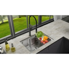 Cuba De Inox Fuzionale 231 59x37,3cm 4.1/2 Com Válvula e Acessórios 20231 Acetinada Debacco