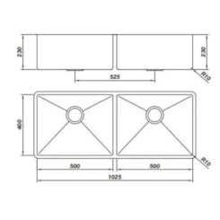Cuba De Inox Lr50/50 1.0 R10 Mekal 106X40X23Cm