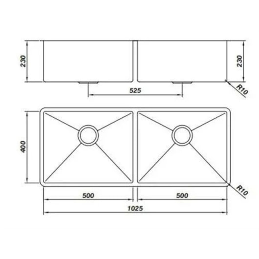 Cuba De Inox Lr50/50 1.0 R10 Mekal 106X40X23Cm - Imagem principal - 08d5db9d-d2c3-4a85-a39d-319d77b6b1bb