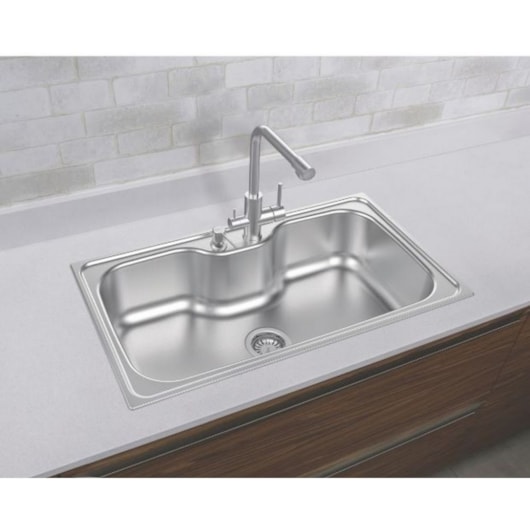 Cuba De Inox Morgana Max 86x50cm 4.1/2' Com Válvula 93801/122 Acetinada Tramontina - Imagem principal - e377b45b-f173-4d31-a709-4c7bf1e053cd