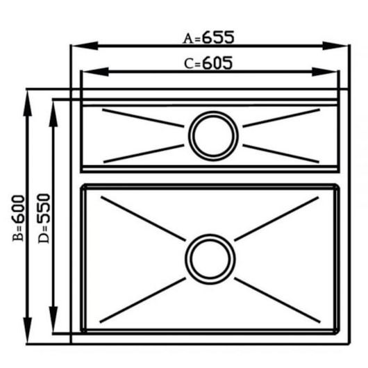 Cuba De Inox Quadratino 600 Com Canal E Válvula Escovada Debacco - Imagem principal - e6f95dd5-58ba-4640-a7f5-7b34d39e0afe