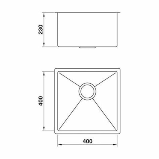 Cuba De Inox Reta 40x40cm Lr40 Aço Escovado Mekal - Imagem principal - 0605a2ee-7d79-4910-8e4a-a1526d313a4d