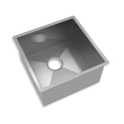 Cuba De Inox Reta 40x40cm Lr40 Aço Escovado Mekal