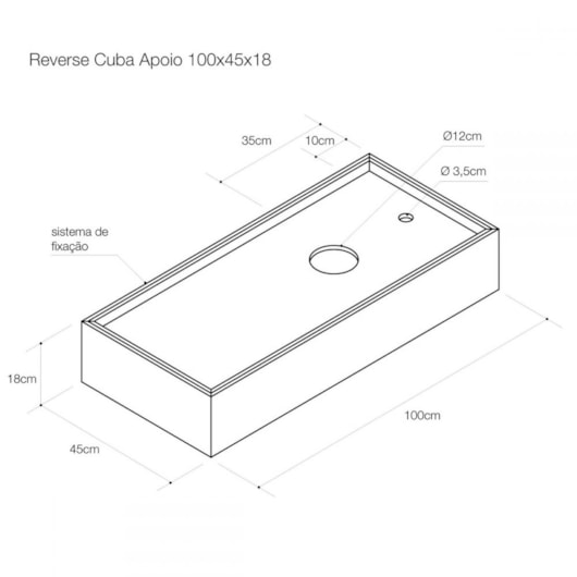 Cuba De Louça 80x35x15cm Michalangelo Polido Portobello - Imagem principal - 0f7a6a42-dbe9-46e5-b642-3f39c65588f3