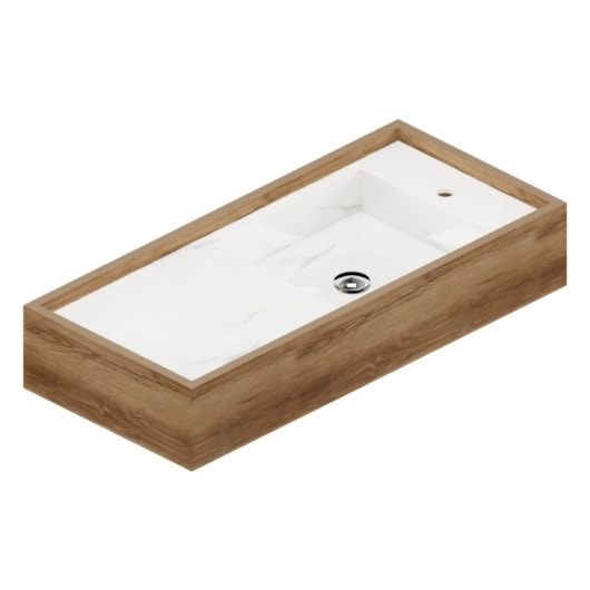 Cuba De Louça Reverse 100x45cm Michelangelo Polido Com Canela Natural Portobello - Imagem principal - 353e1032-4cb7-4510-a405-2059ef0aa472