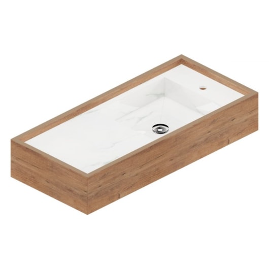 Cuba De Louça Reverse 100x45cm Michelangelo Polido Com Parquet Natural Portobello - Imagem principal - a20719bb-e830-40ba-a925-440e312f490b