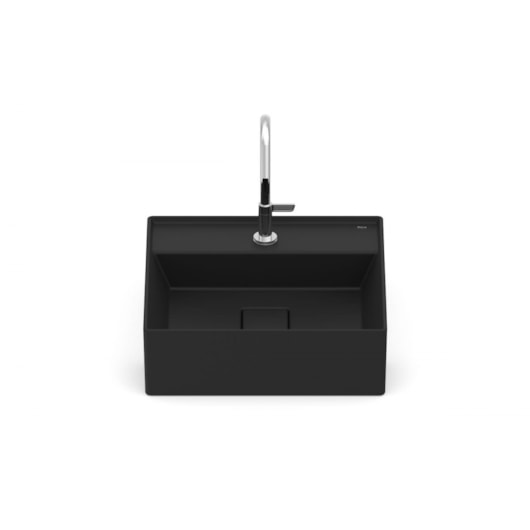 Cuba De Semi Encaixe T10 Terra Matte Black Roca 40x40cm - Imagem principal - 20870aec-6b71-4ddd-a27a-5d00d8895a98