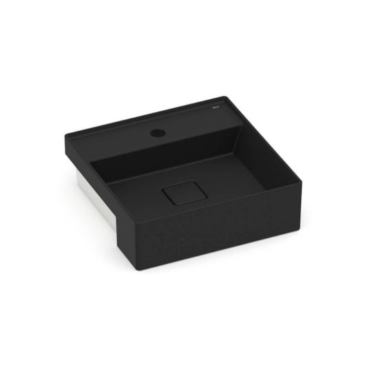 Cuba De Semi Encaixe T10 Terra Matte Black Roca 40x40cm - Imagem principal - 3a99c3ff-d003-42df-8b97-3a7b091900de