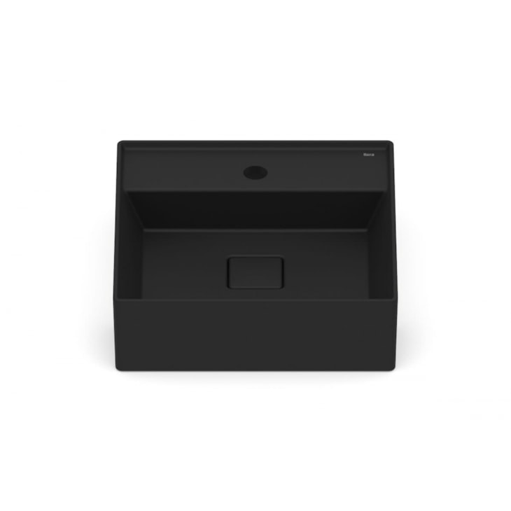 Cuba De Semi Encaixe T10 Terra Matte Black Roca 40x40cm