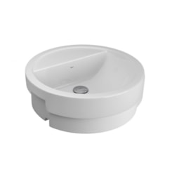 Cuba De Semiencaixe Cilindrica 45cm Com Mesa L903 Branco Deca