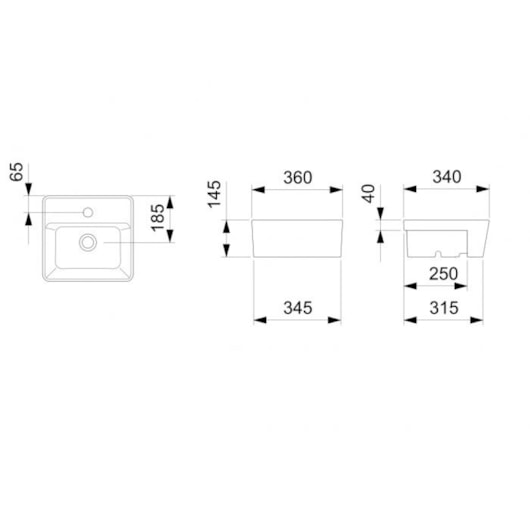 Cuba De Semiencaixe Optica CQ36 Branco Roca 36x34cm - Imagem principal - b478171f-1b47-467a-bd07-471b312f1e50