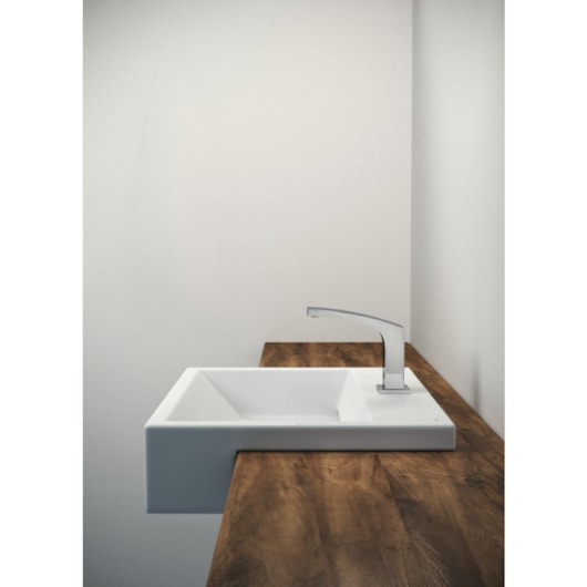 Cuba De Semiencaixe Quadrada 45x45cm Com Mesa L863 Branco Deca - Imagem principal - 62ac9393-3e93-47b2-b146-e2c75994af72
