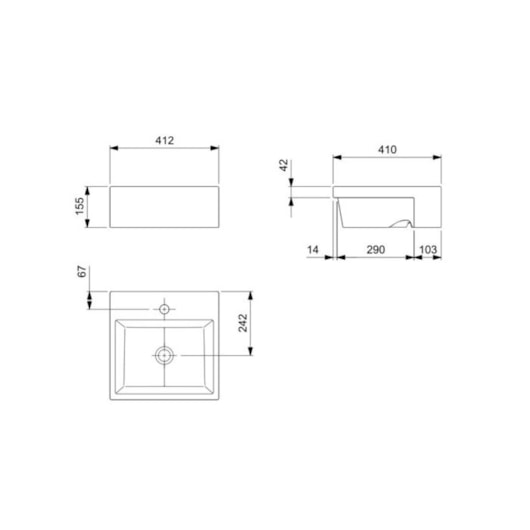 Cuba De Semiencaixe Quadrada Com Mesa Basic Q2 Branco Celite 41x41cm - Imagem principal - 32d38518-94bc-4814-a943-a677f50c31cb