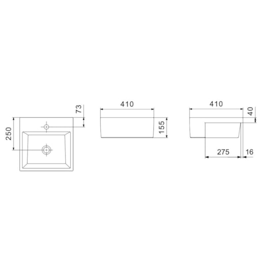 Cuba De Semiencaixe Quadrada Com Mesa Basic Q2 Branco Celite 41x41cm - Imagem principal - 75a7d135-21f3-4df3-a2ba-2ed007ed80cd