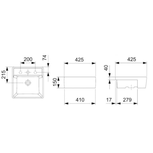 Cuba De Semiencaixe Quadrada Com Mesa Optica CQ42 42,5x42,5cm Branco Roca - Imagem principal - 0fcb3d34-4104-4455-8974-86d5f3af6ddb