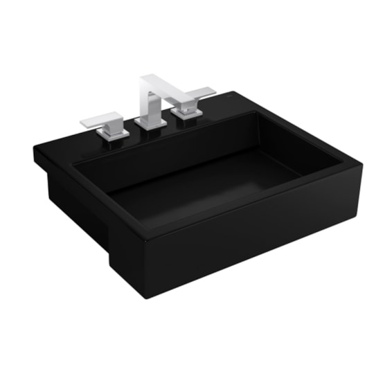 Cuba De Semiencaixe Retangular C/ Mesa E Válvula Oculta Ébano Deca 55X45Cm - Imagem principal - 657f24de-0026-4339-8fed-bc9ac479cd16