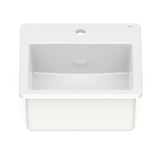 Cuba De Sobrepor 420x420 Com Mesa Basic Q8 Branco Celite - Imagem principal - dc1e571a-7279-4650-a841-cfedf8a151d0