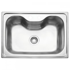 Cuba de Sobrepor Morgana 60 FX em Aço Inox com Acabamento Acetinado 69 x 49 cm com Válvula Tramontina
