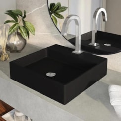 Cuba De Sobrepor Quadrada 40x40cm Com Mesa L129 Ébano Fosco Deca