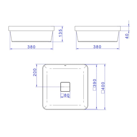Cuba De Sobrepor Quadrada Sem Mesa Slim Branco Deca 40x40cm - Imagem principal - 360235af-d202-48df-bc59-8dabf847b330
