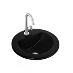 Cuba De Sobrepor Redonda 45x45cm Com Mesa L1272 Ébano Deca