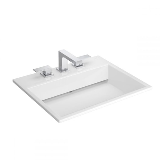 Cuba De Sobrepor Retangular 56x46cm Com Válvula L870 Branco Deca - Imagem principal - 050a5717-21fe-4626-91ac-a8b65b4f9108