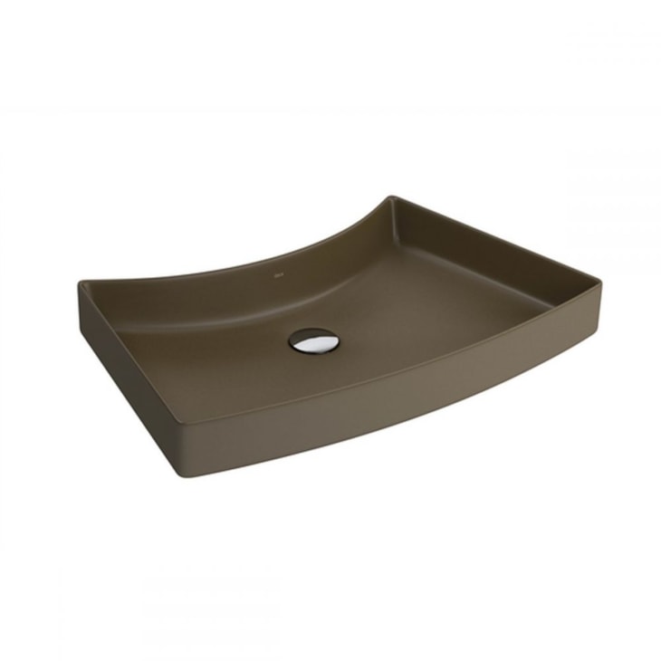 Cuba De Sobrepor Retangular 61x39cm Com Mesa L127 Marrom Fosco Deca