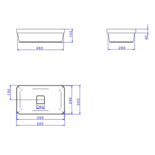 Cuba De Sobrepor Retangular Branco Deca 50cm - Imagem principal - 005788a7-8353-4689-b571-03cacedeab26