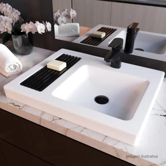 Cuba De Sobrepor Retangular Branco Deca 60,5x47,5cm - Imagem principal - 8452b89f-cb43-4bca-bffb-3b6dff0088b9