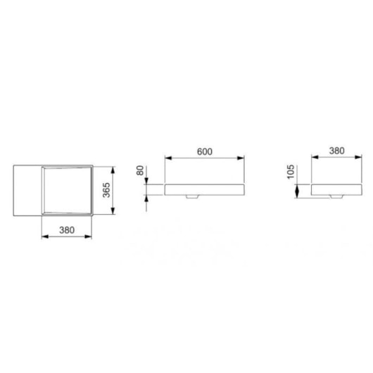 Cuba de Sobrepor Retangular Com Mesa Dash Horizon 60x38cm Blanco Mate Roca - Imagem principal - 42dd1f43-e4ff-4eef-91f8-3988900eb407