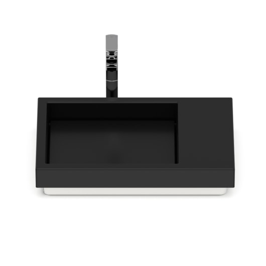 Cuba de Sobrepor Retangular Com Mesa e Tampo Skyline Horizon 60x38cm Matte Black Roca - Imagem principal - ac422a7d-be89-45ad-8142-db7164d2de87