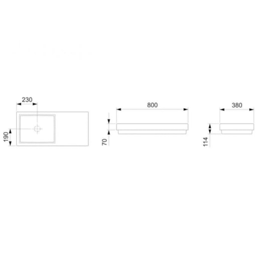 Cuba de Sobrepor Retangular Com Mesa e Tampo Skyline Horizon 80x38cm Blanco Mate Roca - Imagem principal - df306568-9bf2-4357-b7dc-9c43d02cfde5