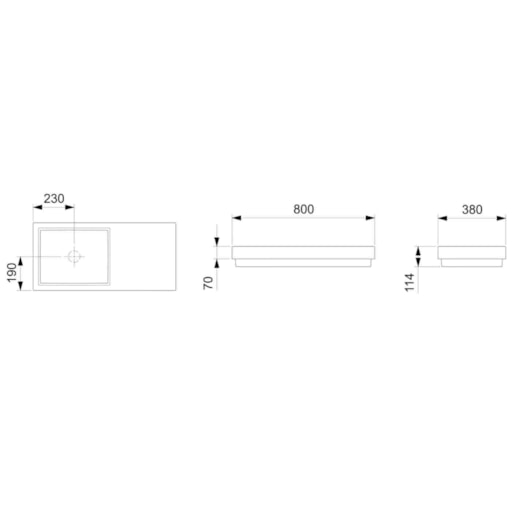 Cuba de Sobrepor Retangular Com Mesa e Tampo Skyline Horizon 80x38cm Onix Roca - Imagem principal - e85bb75d-0dcc-4d8c-963b-dabe0126ac18